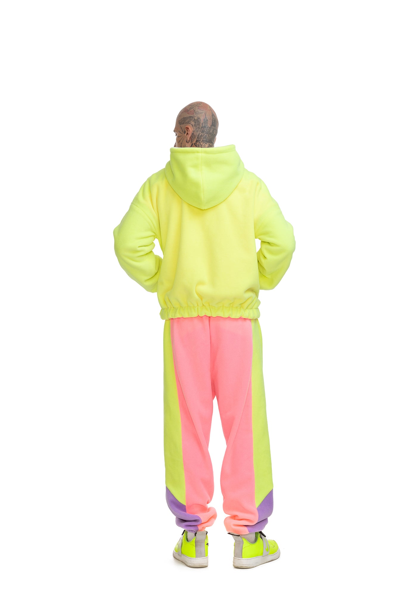 Fleece Color block zip up hoodie unisex