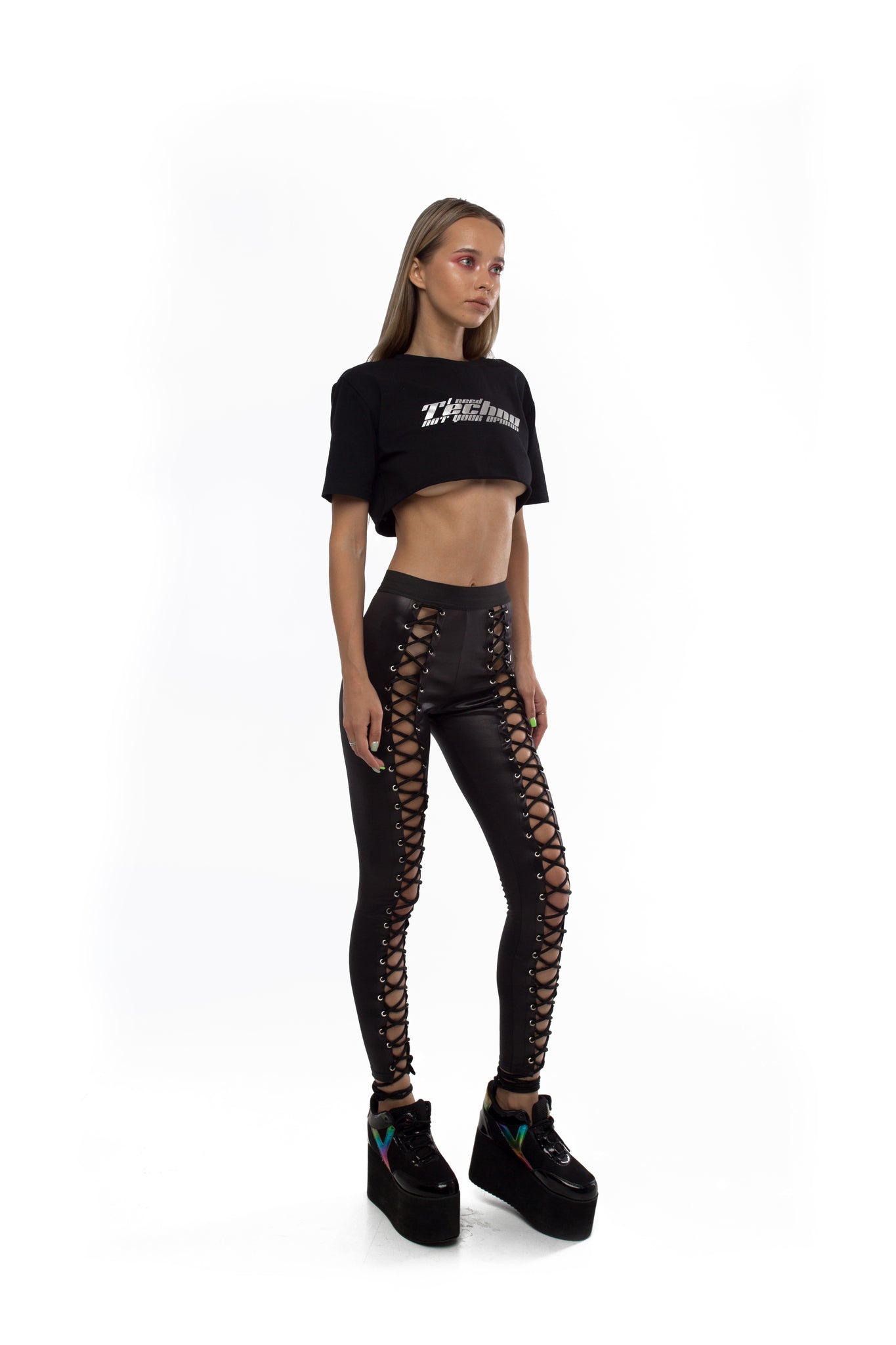 Need For Techno Reflective Cropped Top