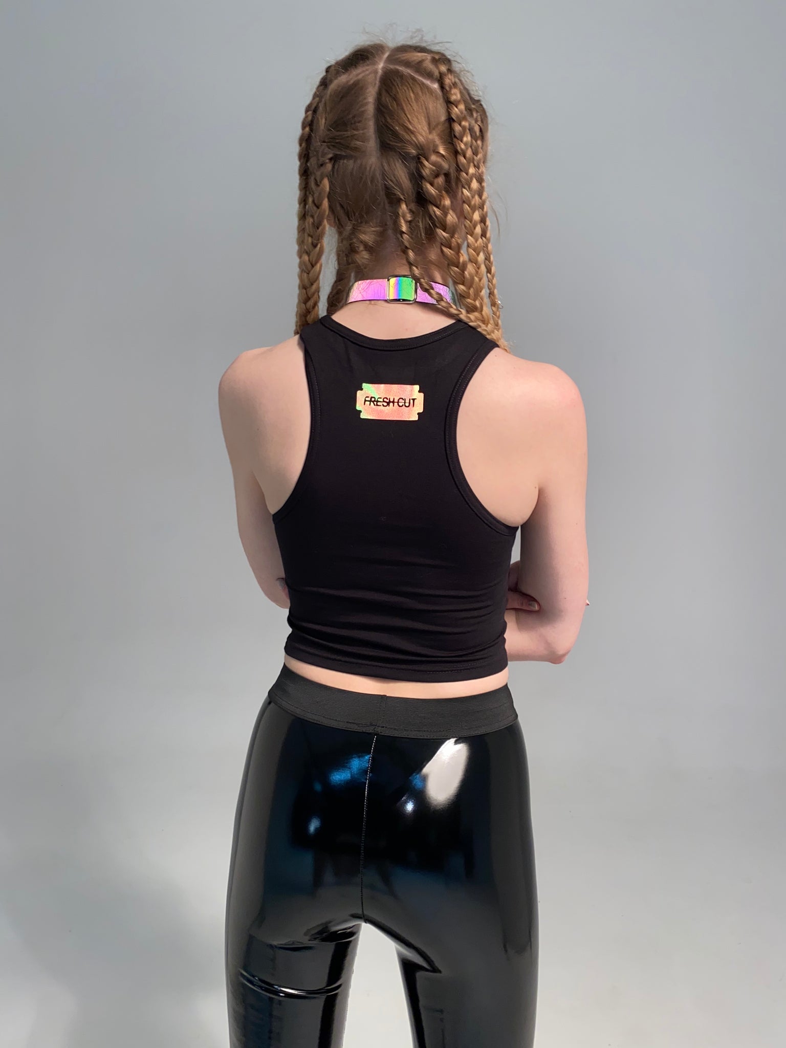 Reflective Rainbow Destroy cropped top