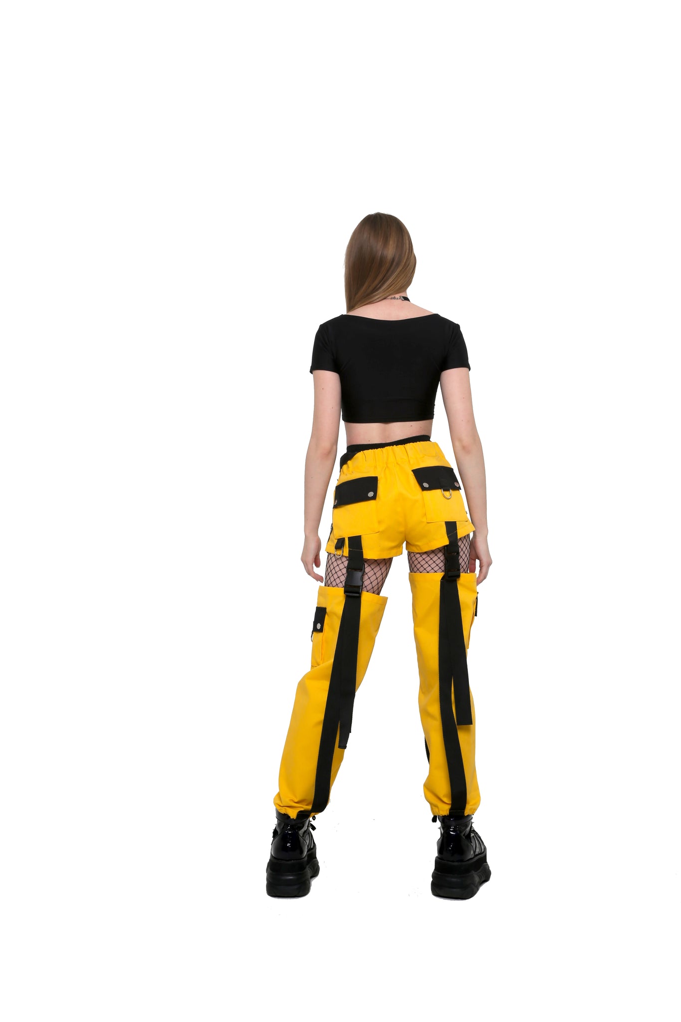2-way cargo pants. [Yellow]