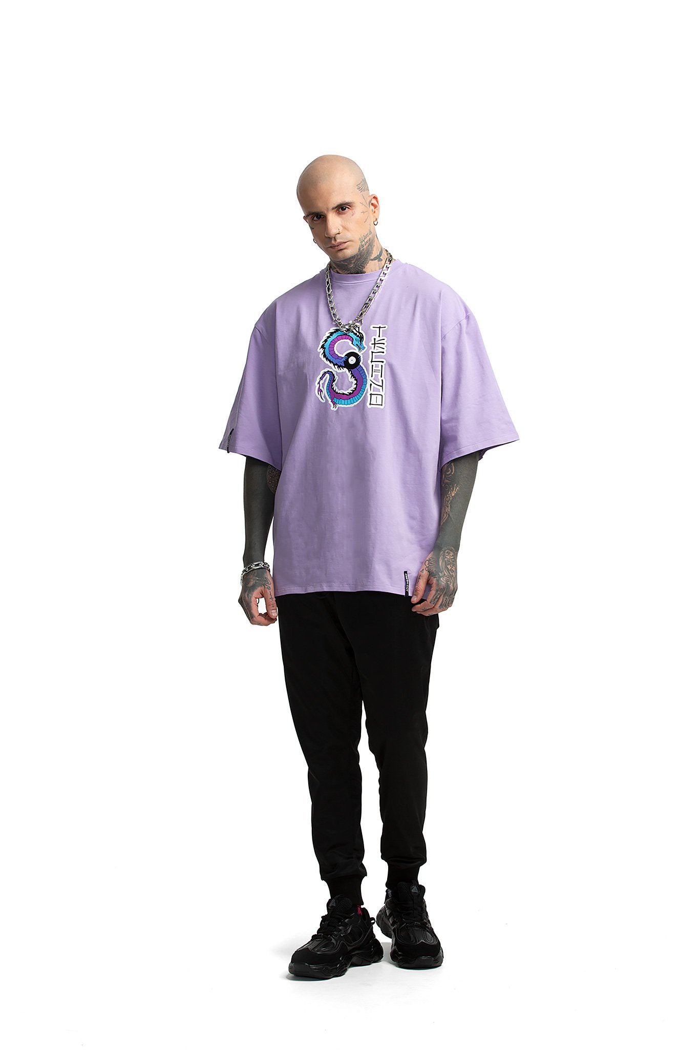 Techno Dragon übergroßes Unisex-T-Shirt [lila]