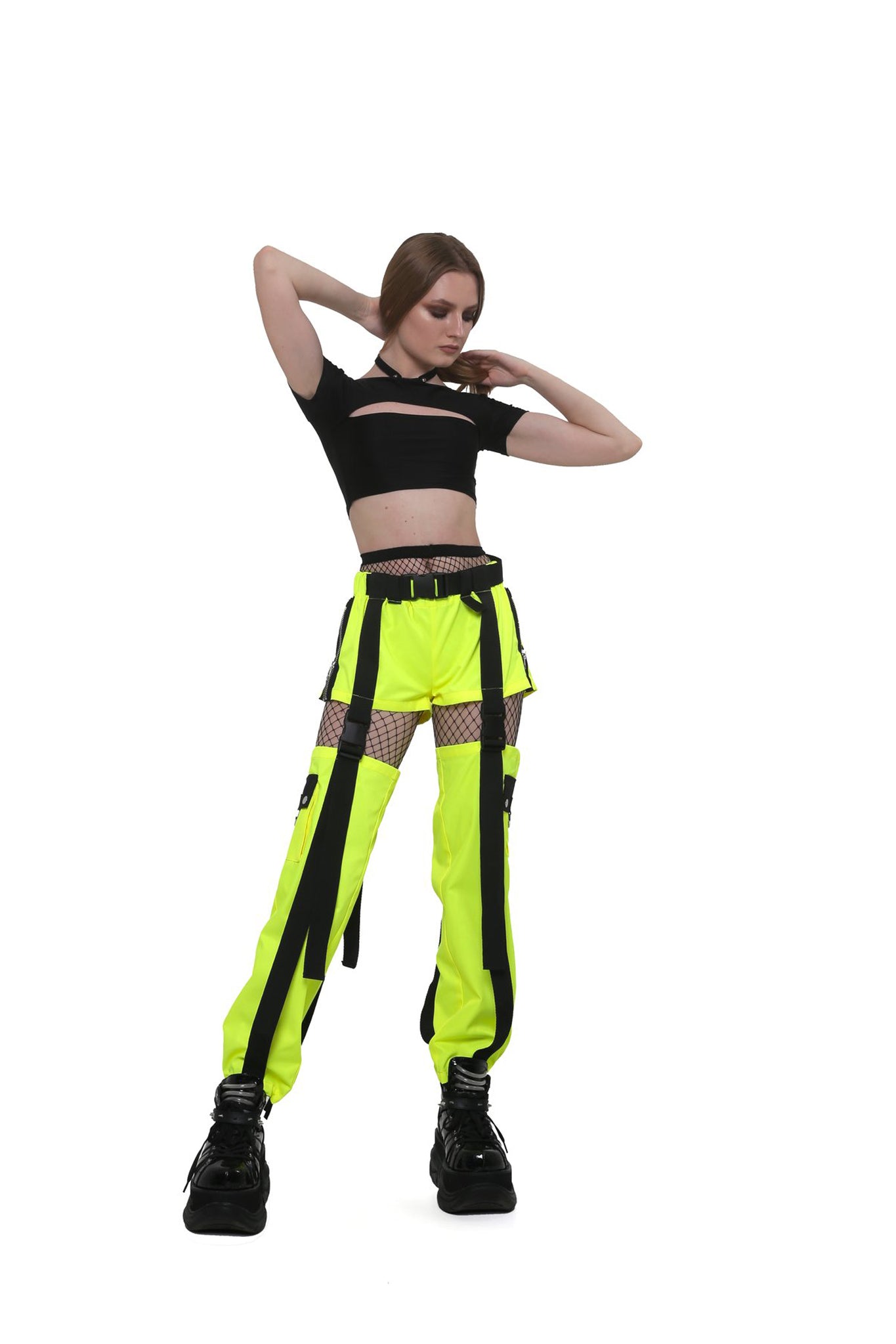 2-way cargo pants. [Neon Lemon]