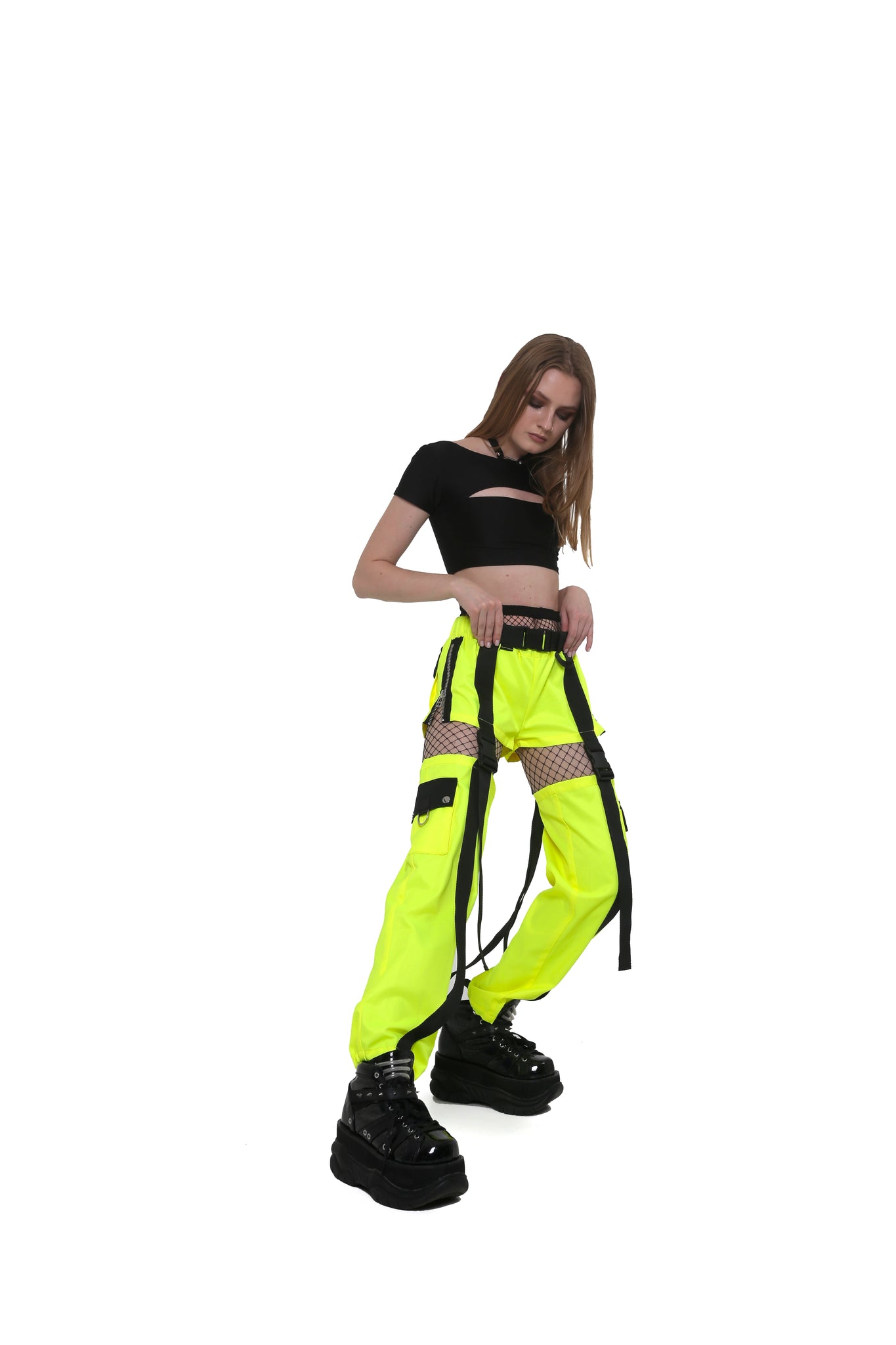 2-way cargo pants. [Neon Lemon]