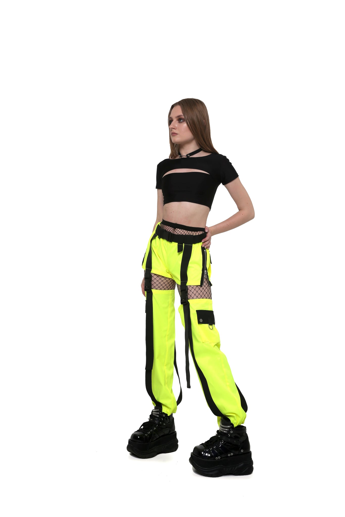 2-way cargo pants. [Neon Lemon]