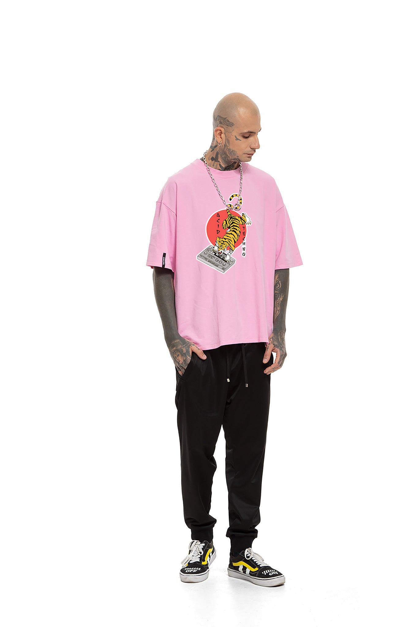 Acid Tiger [Pink] Unisex Oversized T-shirt
